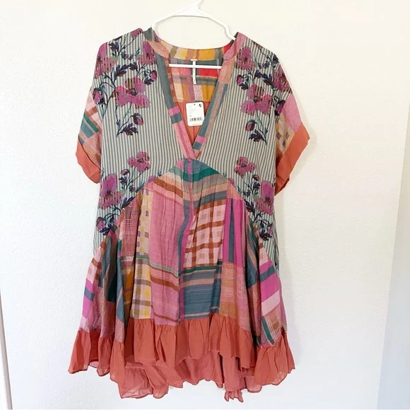 NWT Free People Agnes Mini Dress in Bloom Combo Sz XS - Picture 3 of 6